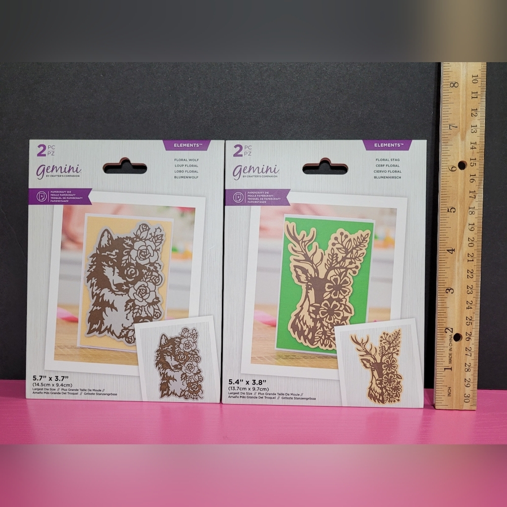 Crafter's Companion Gemini Floral Animal Die Sets. Set Of 2 (6)